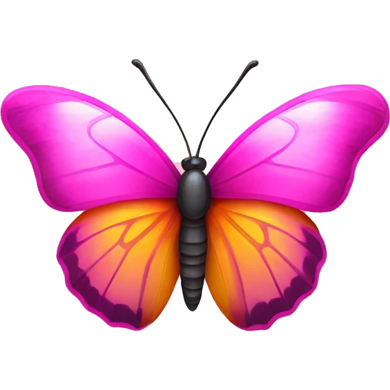 Hot pink orange yellow butterfly  emoji