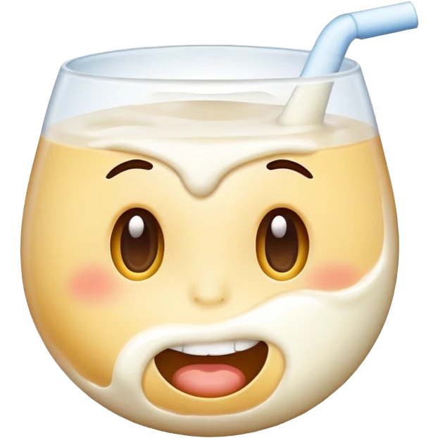 Emoji with relaxed eyes with milks rolling in the mouth emoji
