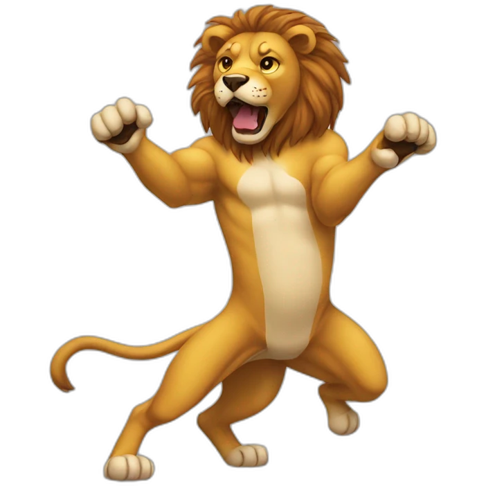 Dog kick lion emoji
