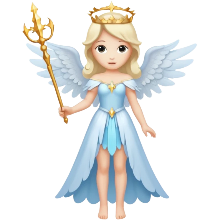 Angel Queen silhouette with wings and wand emoji