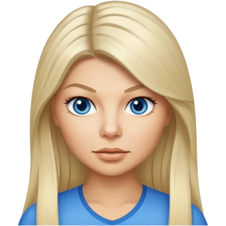 Fergie with blue eyes, long light blonde hair emoji