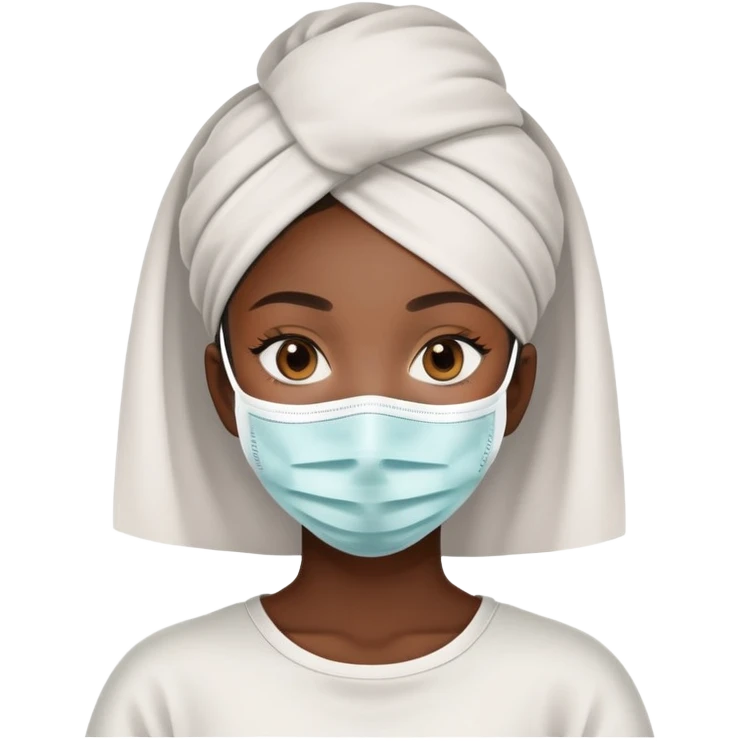 black girl face mask  emoji