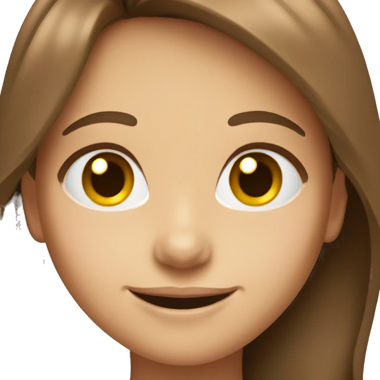 smiling girl with brown hair emoji