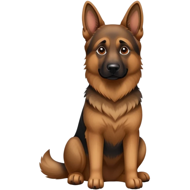Dark face German Shepherd sitting emoji