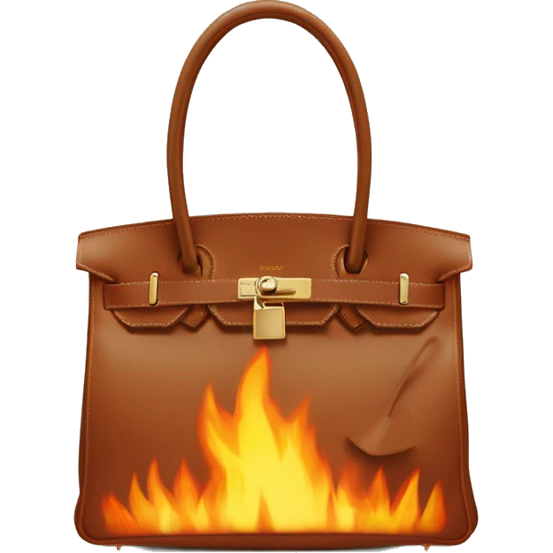 un sac birkin de chez hermès qui prend feu  emoji