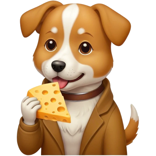 Dog eat a cheese emoji