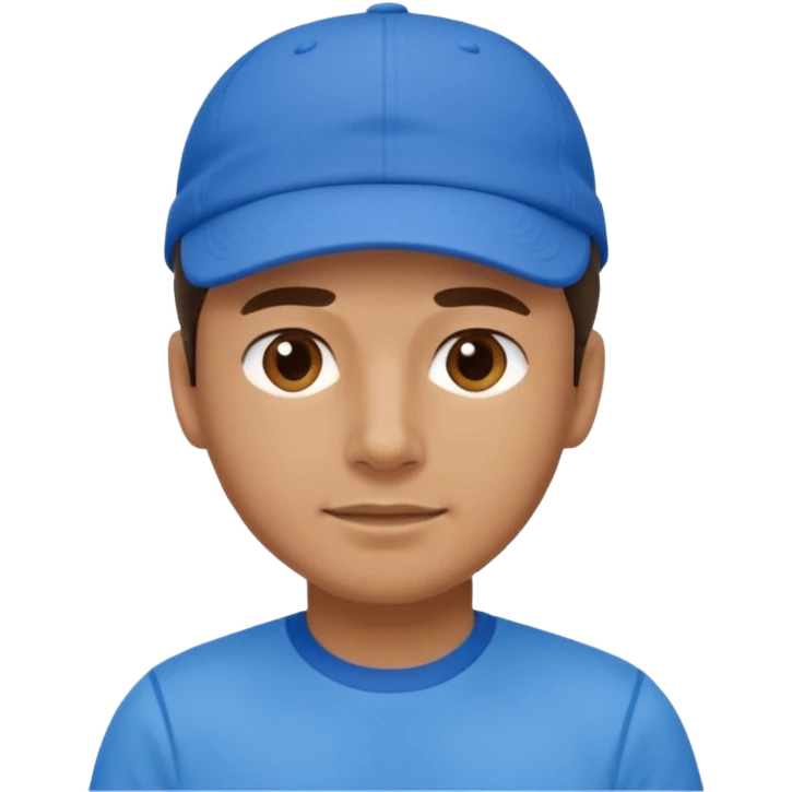 blue tennis hat and blue tshirt man emoji