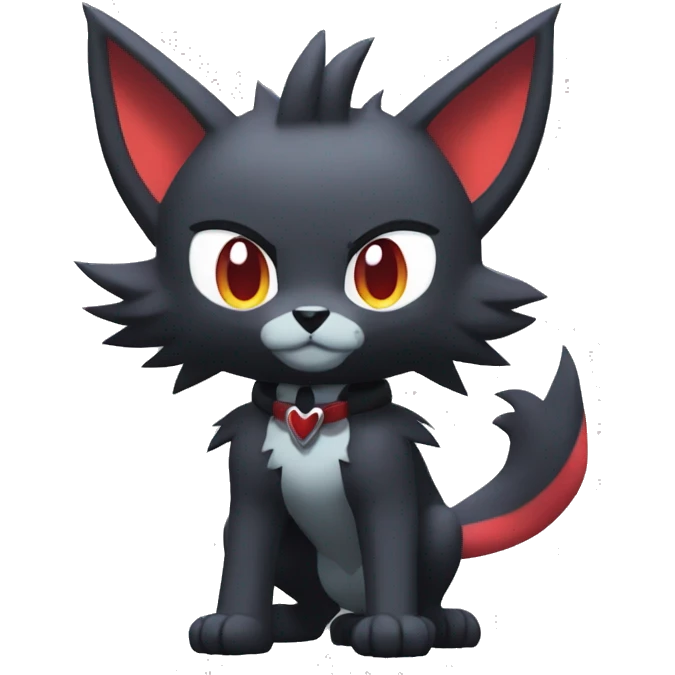  Kawaii Edgy Cool Beautiful Poochyena-Torracat-Litten-Zorua-Zoroark full body emoji
