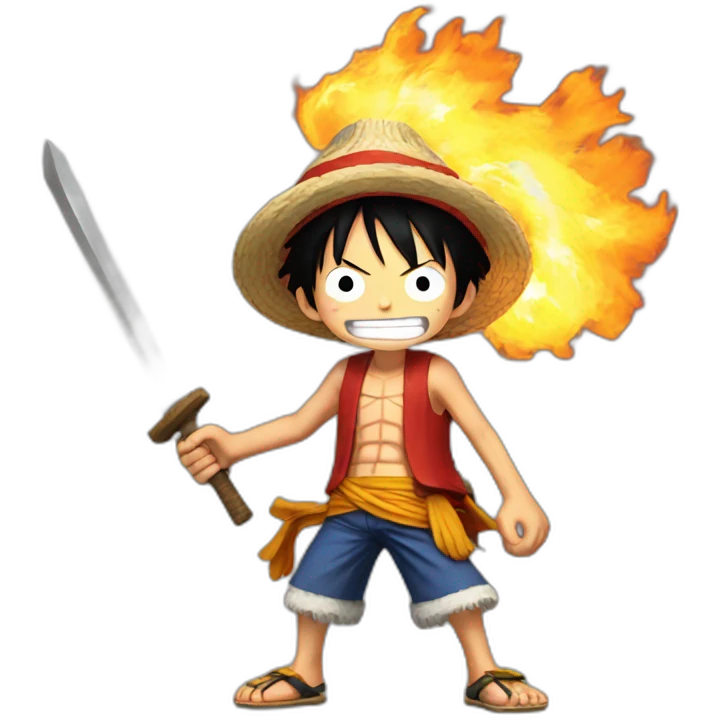 luffy with fire power emoji