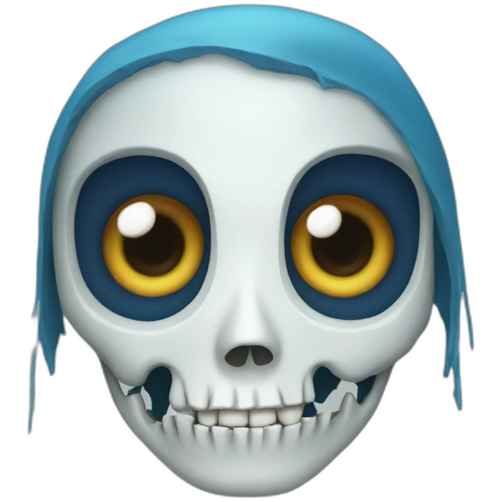 skeleton blue eye emoji