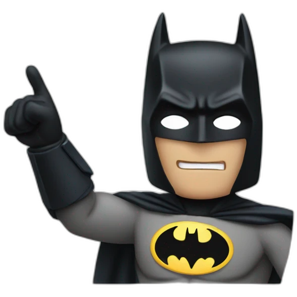 Batman raising right hand emoji