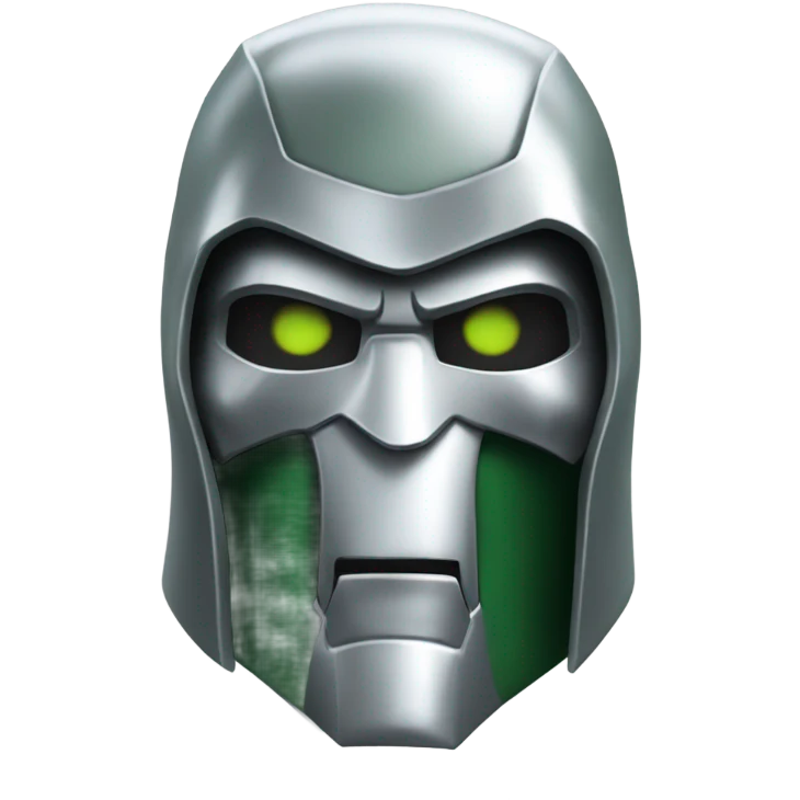 Doctor-doom head with silver mask  emoji