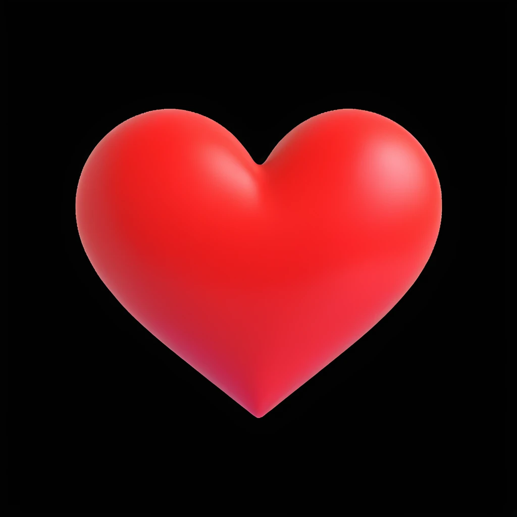 red heart with glossy 3D effect emoji