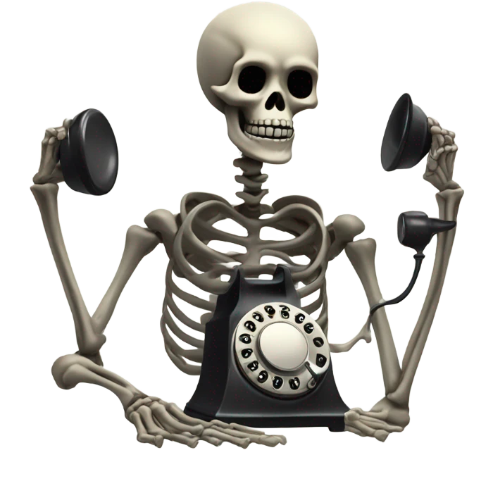 Skeleton dialing on the phones  emoji