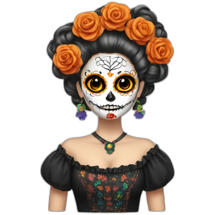 Dia de los muertos with hair rollers emoji