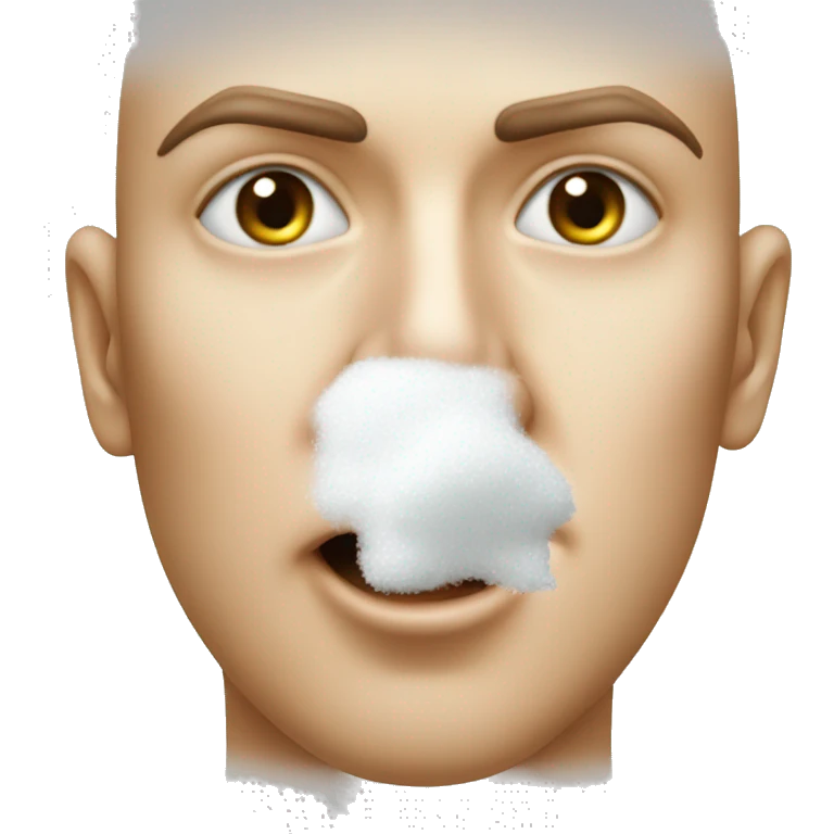 Nose snifing powered sugar emoji