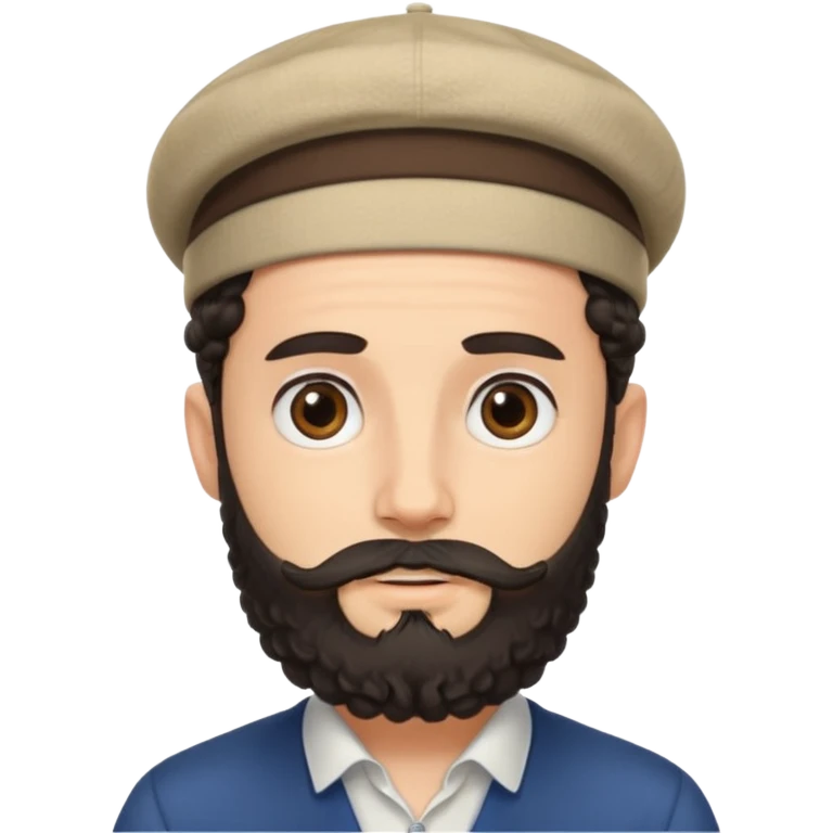 Jewish man with a kippot on his head and curls emoji