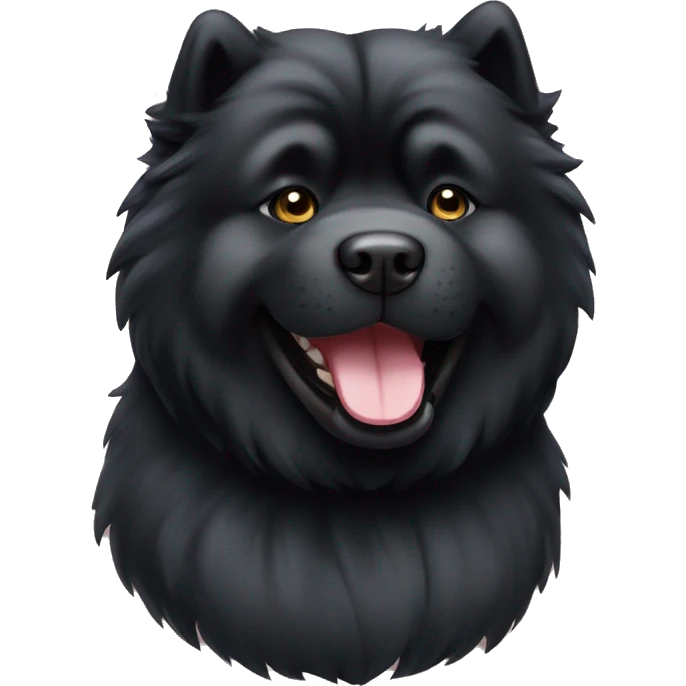 Black chow chow happy emoji
