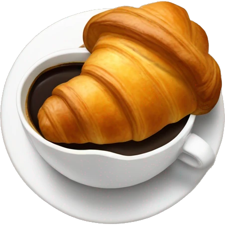 croissant and coffee emoji