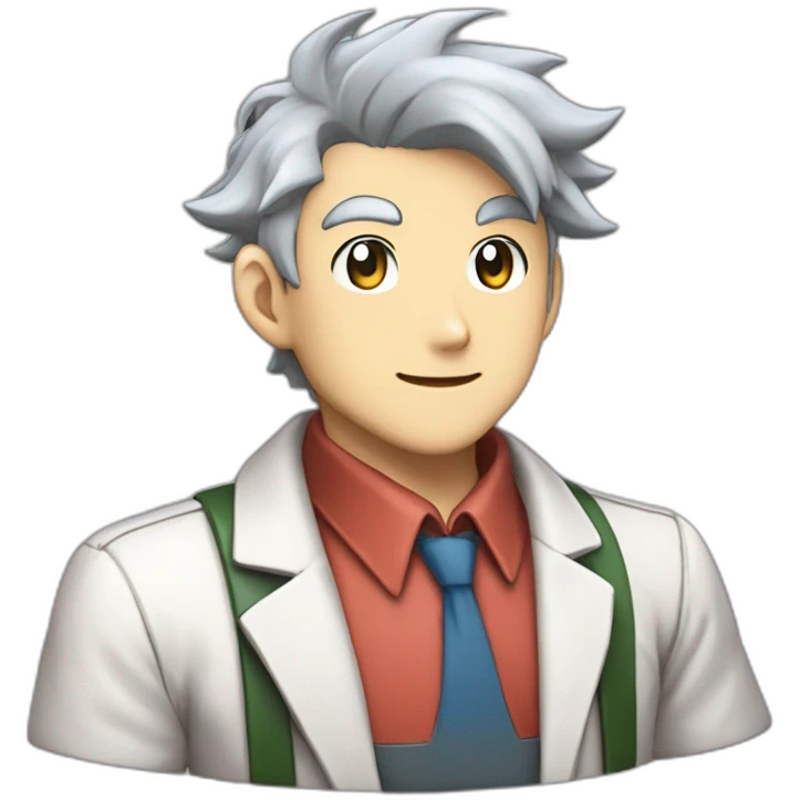 pokemon professor oak anime global trade station badge pokeball emoji