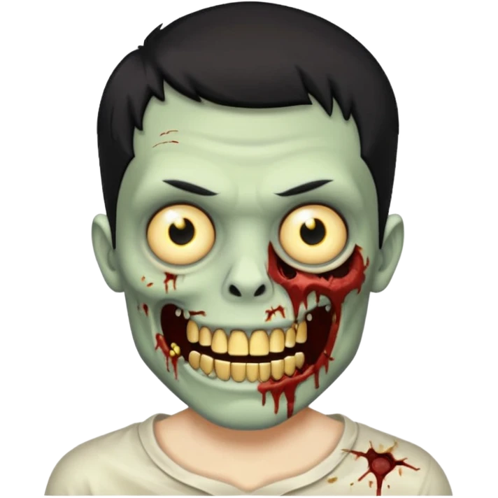 faça um homem zumbi, de cabelo baixo mostrando o dente de ouro emoji