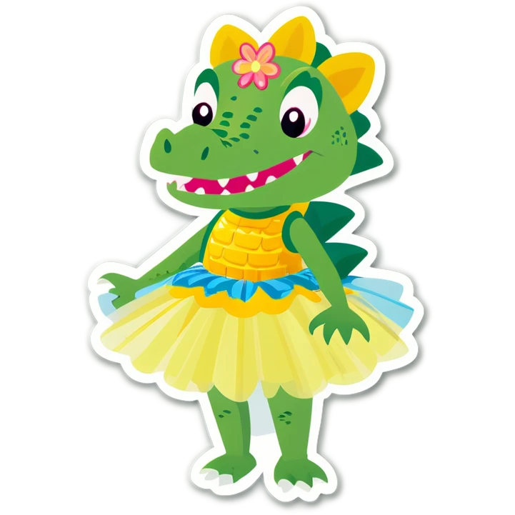 Crocodile in a tutu emoji