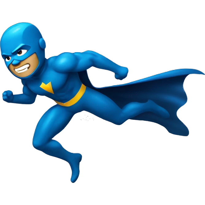 the blue superhero flash running emoji