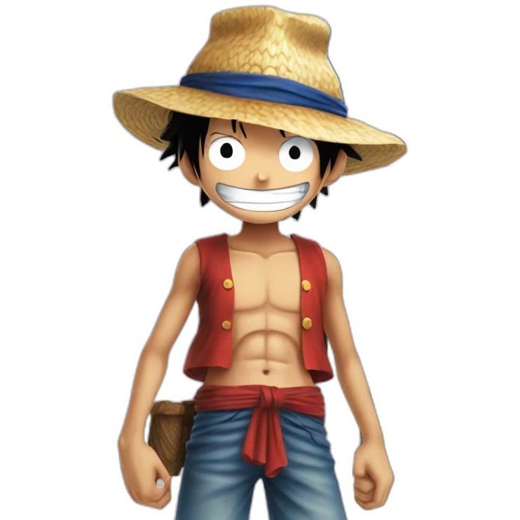 monkey d luffy holding french flag emoji