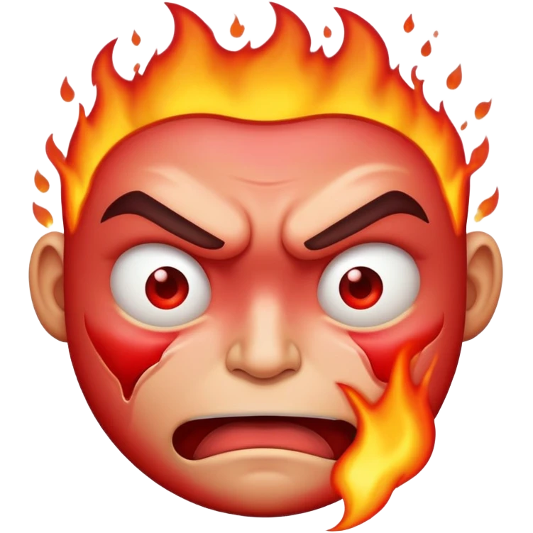 face boiling with anger, red emoji