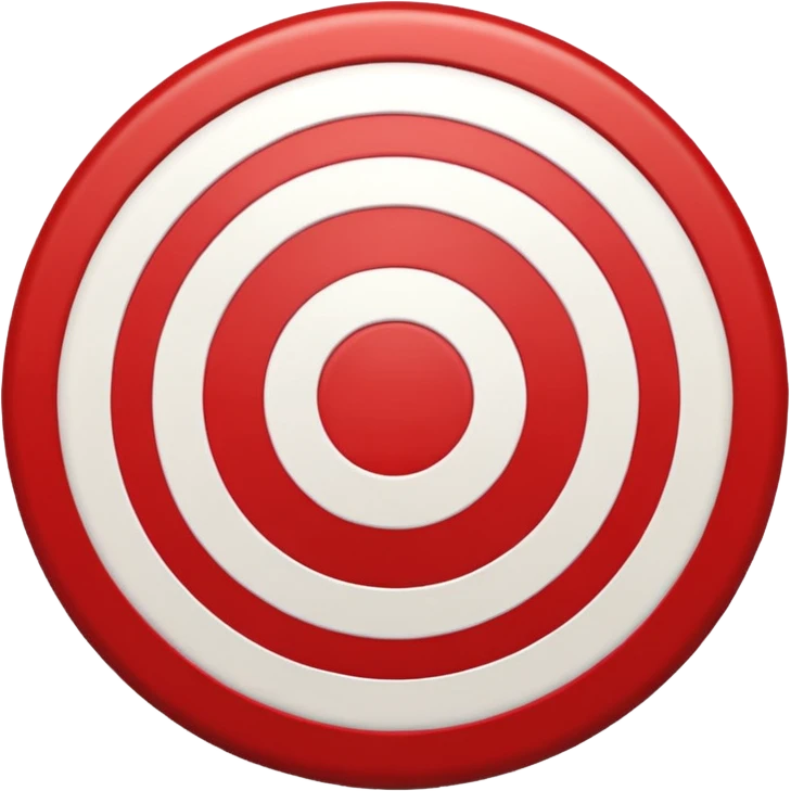 classic bullseye emoji, red and white concentric circles emoji