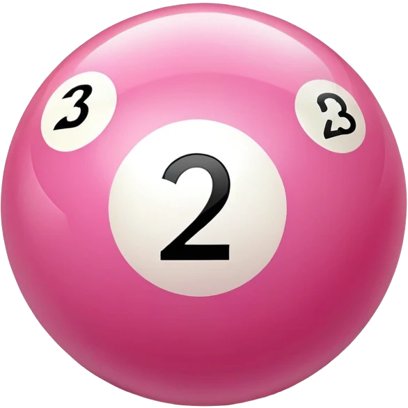 pink billiard ball with the number 23 emoji
