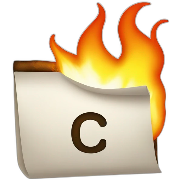 fire encasing a white letter c emoji