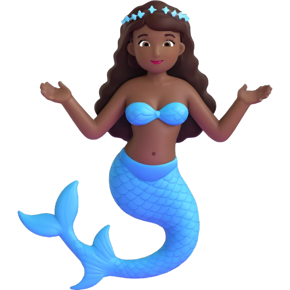 black mermaid with dark skin emoji