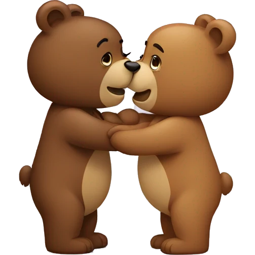 Two bears kissing  emoji