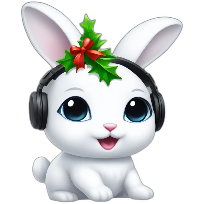 white Bunny in vr headset christmas emoji