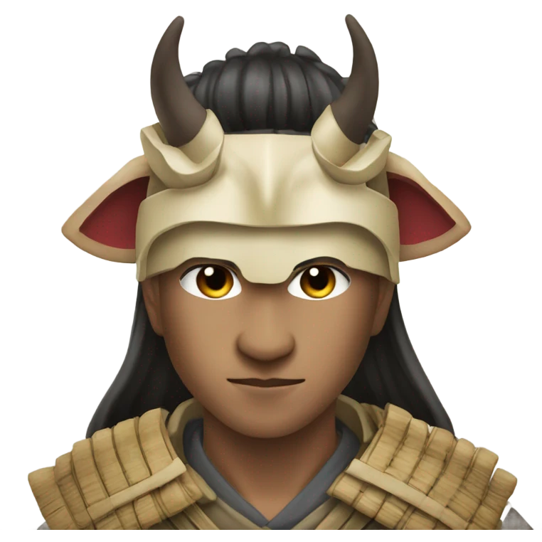 Japanese warrior with warthog mask emoji