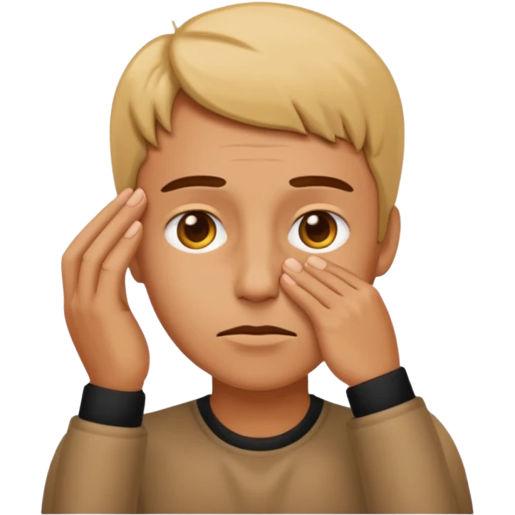 he touched emoji with a furrowed brow and a hand on the forehead emoji