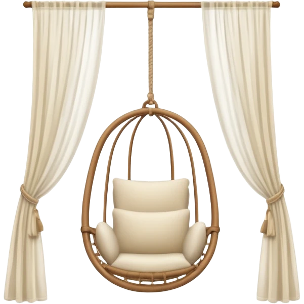 Window with hanging Chair + curtain, Apartment Windows. emoji