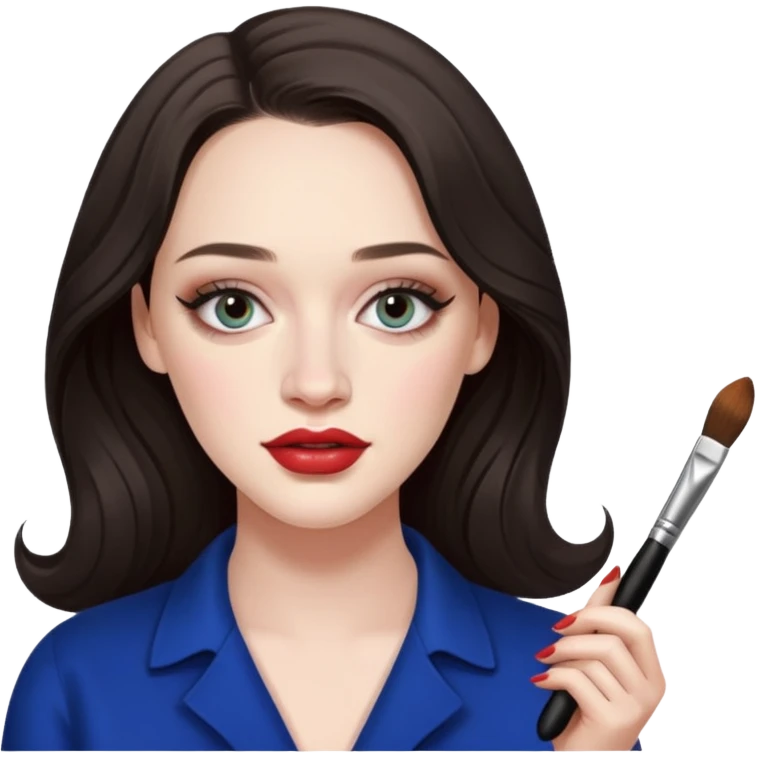 Kat Dennings doing make up emoji