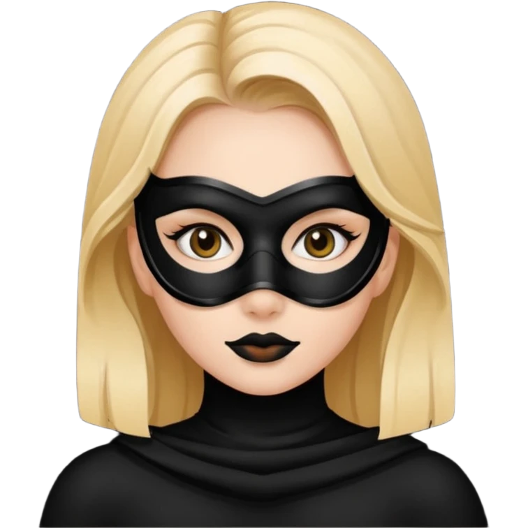 girl with black mask emoji