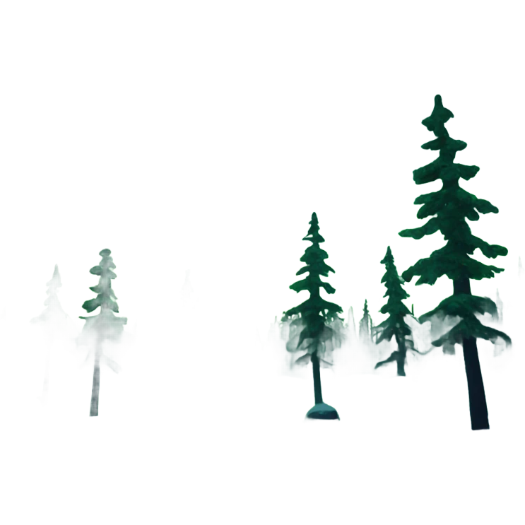 Northern lights, with trees emoji