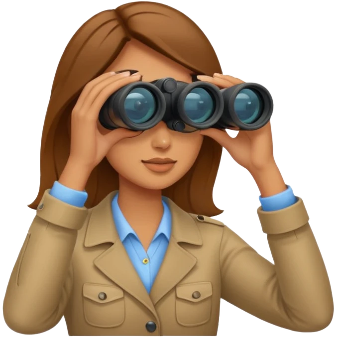 a woman looking into binoculars emoji