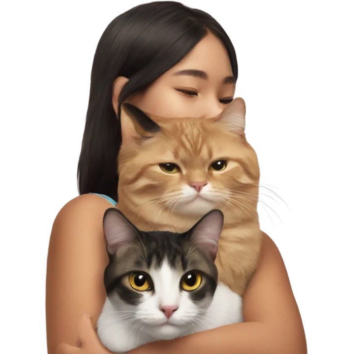 cat on a girls shoulder emoji