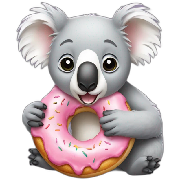 Koala eating donut emoji