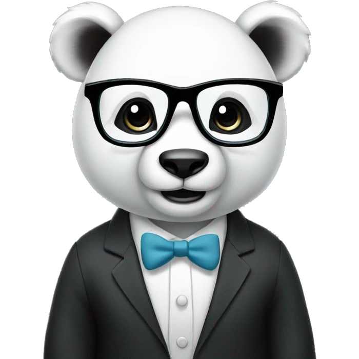 business Panda with glasses emoji