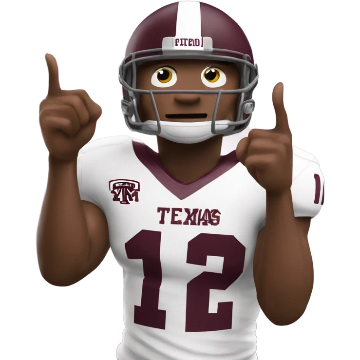 Texas a&m 12th man football player holding up a thumb emoji