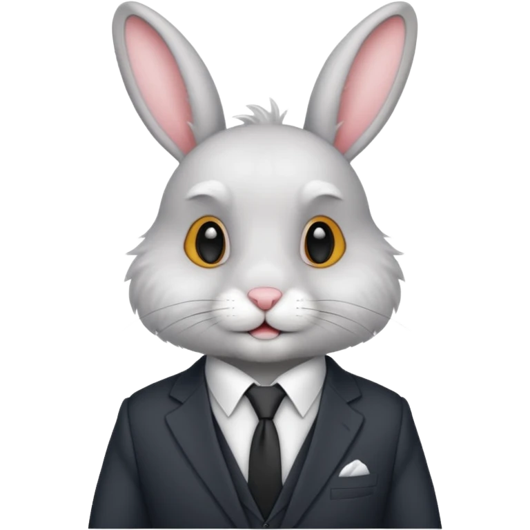 rabbit with suti tie emoji