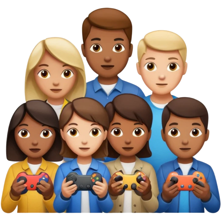 game controller for multiplayer session with people emoji