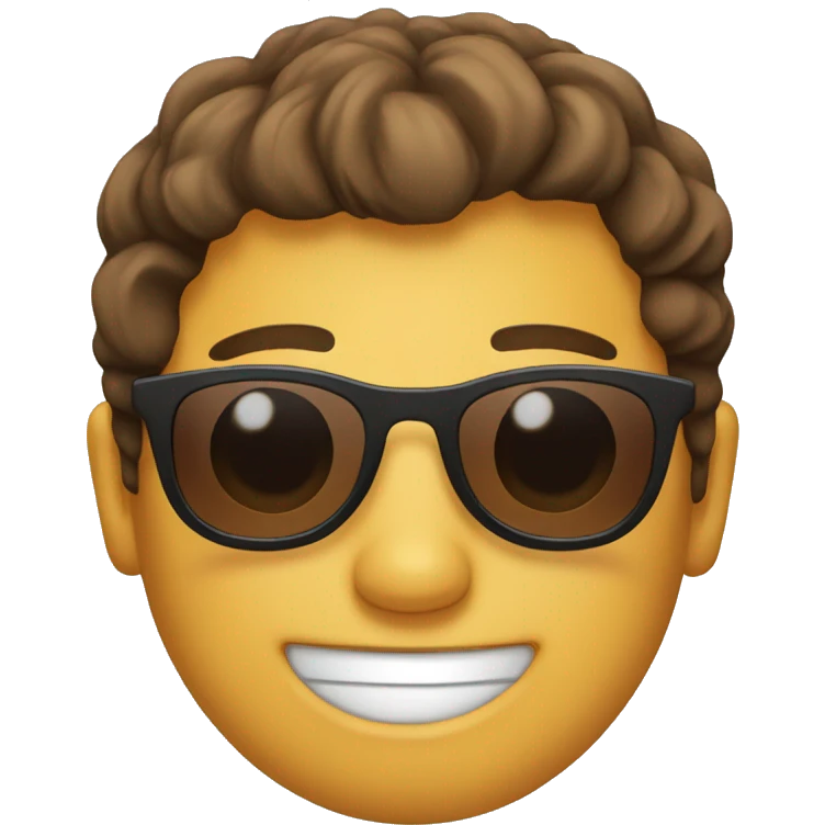 Smiling emoji with brown hair and sunglasses emoji