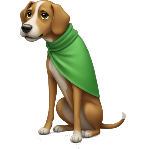 Dog with green clothes emoji